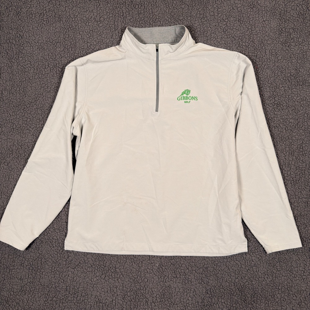 Peter Millar 1/4 Zip Pullover Jacket Mens XL Werth E4 Wind Gray Gibbons Golf